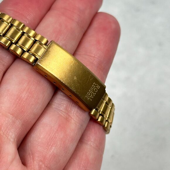 Royal London Watch Womens 28mm Gold Tone Quartz 30M WR Date New Battery - Picture 6 of 9